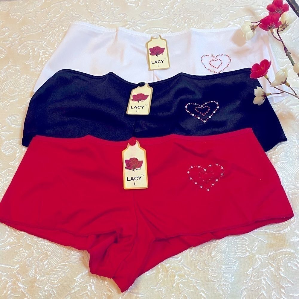 🌺Women’s lacy fashion super cute panties pack of 3 Size : large